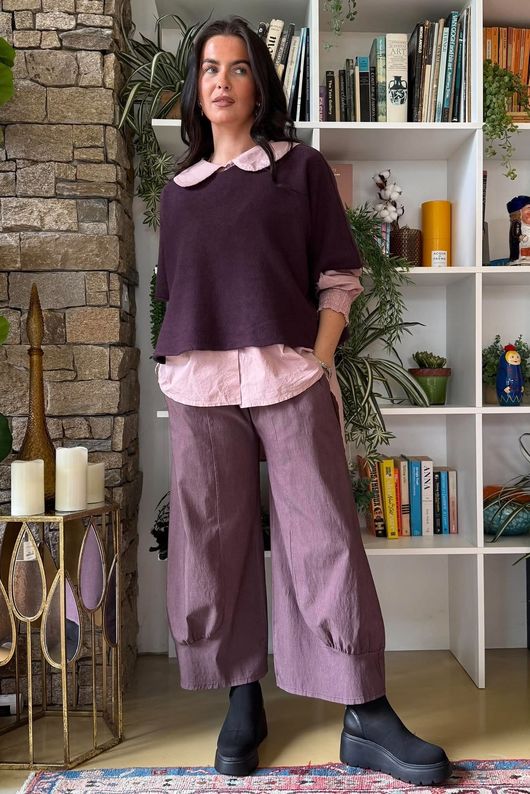 Bennie Quirky Barrel Pant Aubergine